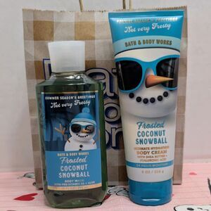 Bath & Body Works Frosted Coconut Snowball Body Wash & Body Cream Set of 2